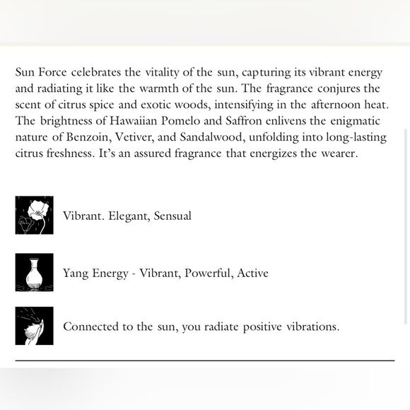 The Harmonist Sun Force, Full Bottle, Includes Shopping bag and sample. - Picture 7 of 10